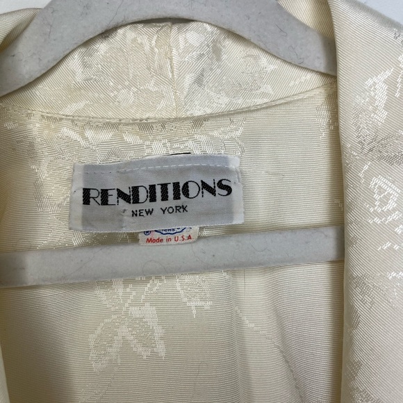 Vintage Ivory Brocade Blazer M/L Coquette Bridal Cottagecore Puff Sleeve ILGWU - Picture 10 of 16